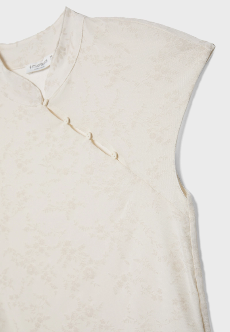 Флокированная футболка в стиле ципао