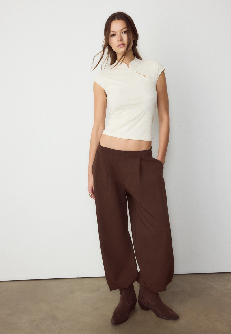 Флокированная футболка в стиле ципао