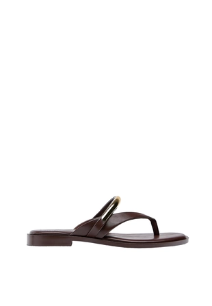 Сандалии-вьетнамки с металлическими деталями- Заказать в России