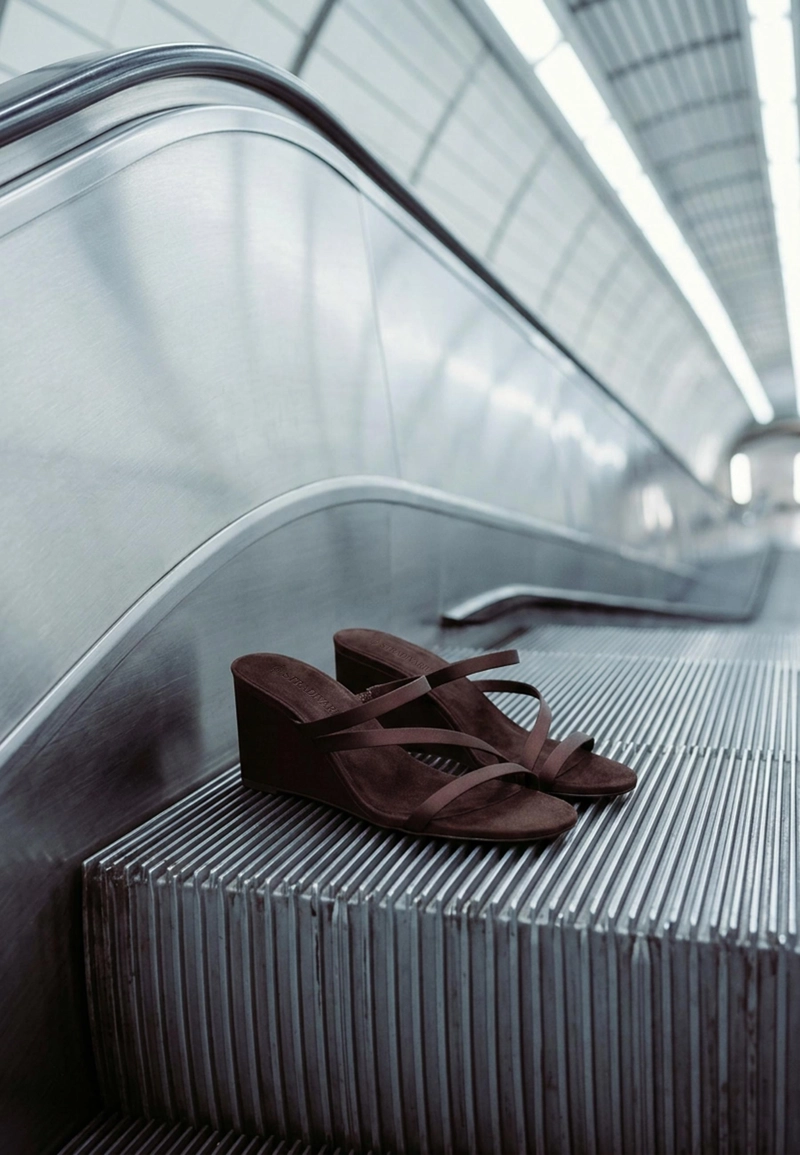 Босоножки на танкетке с платформой