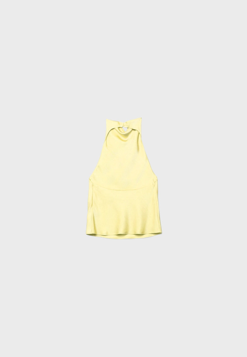 Атласный топ с горловиной халтер