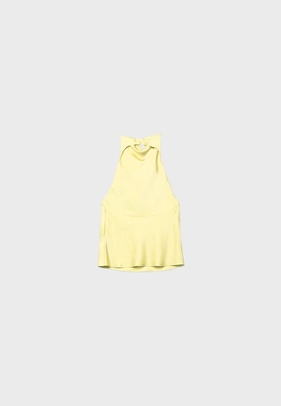 Атласный топ с горловиной халтер- Заказать в России