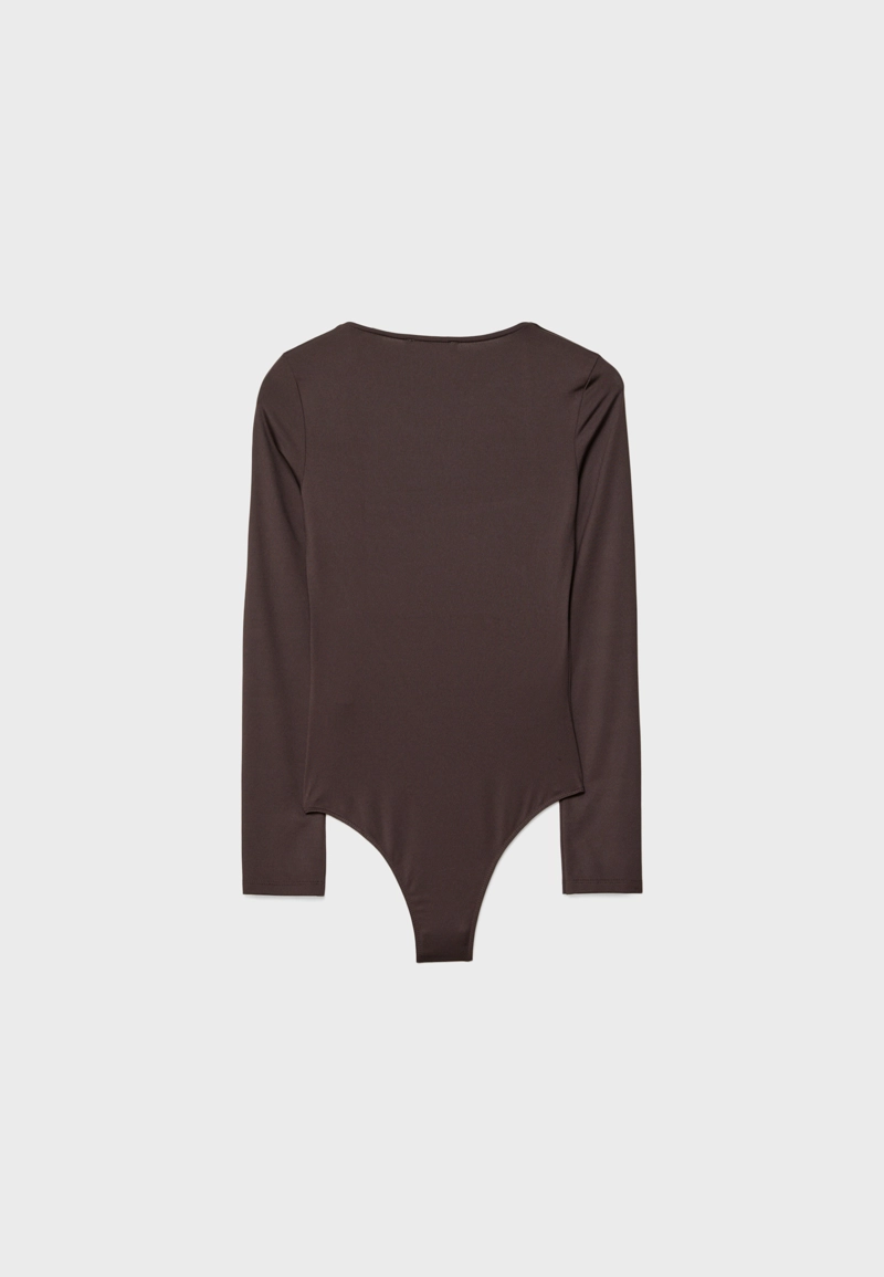 Боди из полиамида с квадратным вырезом