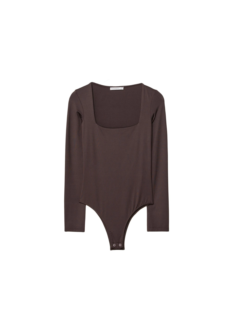 Боди из полиамида с квадратным вырезом