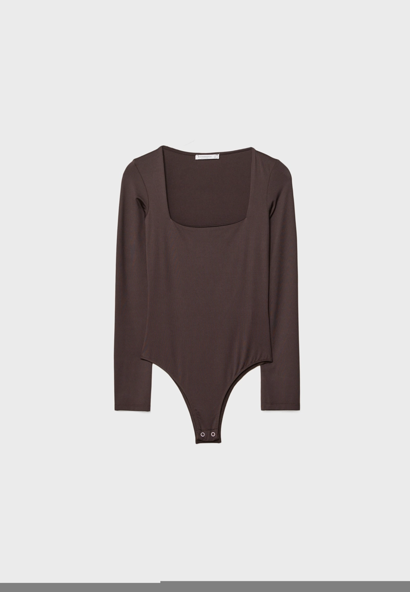 Боди из полиамида с квадратным вырезом