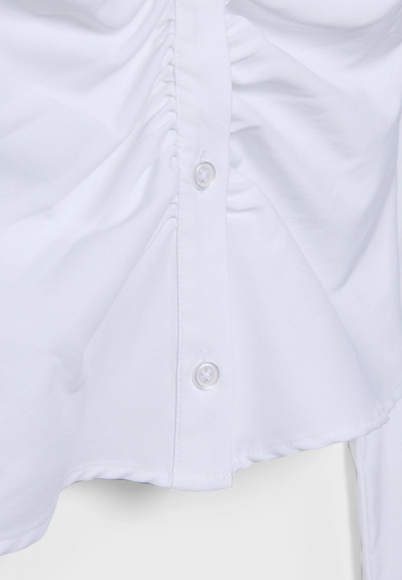 Однотонная рубашка со сборками