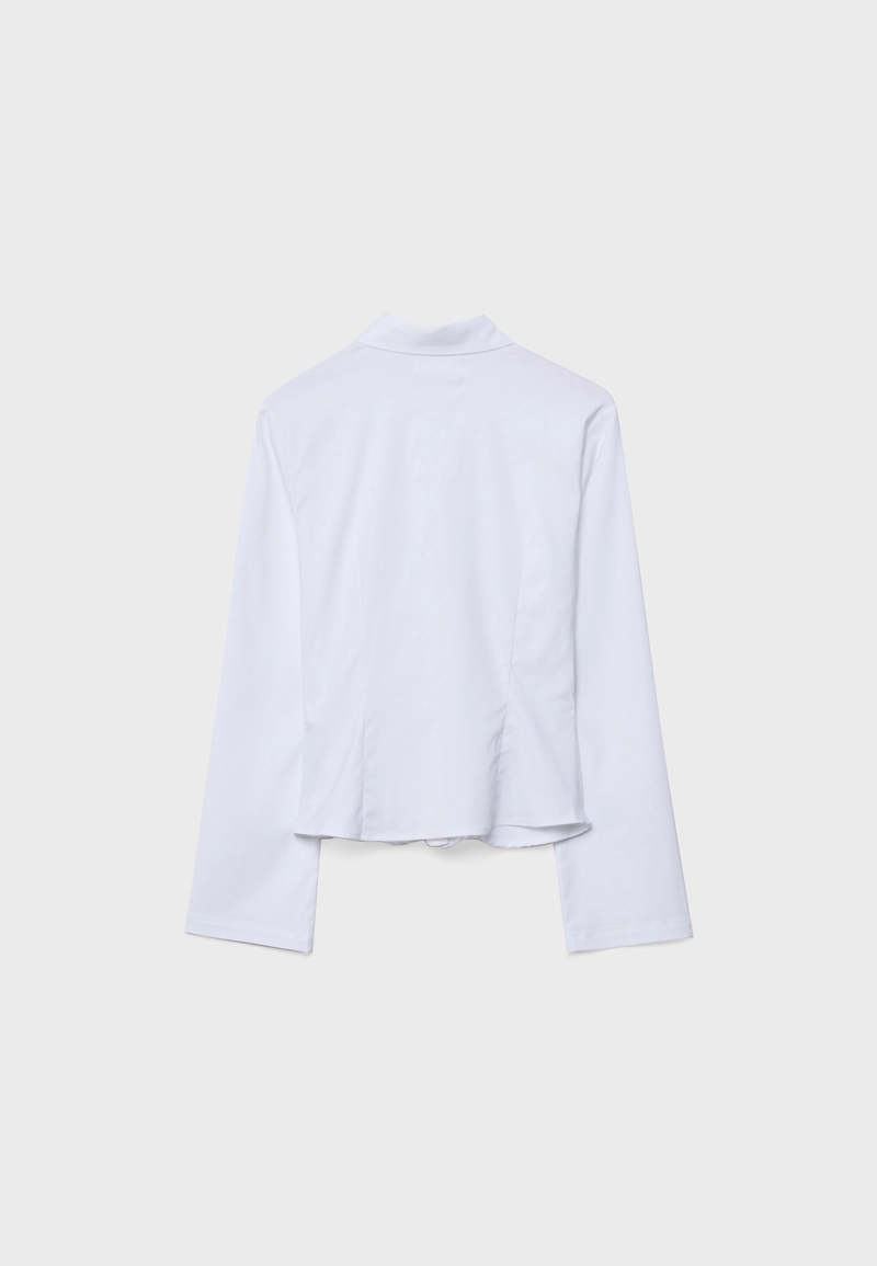 Однотонная рубашка со сборками