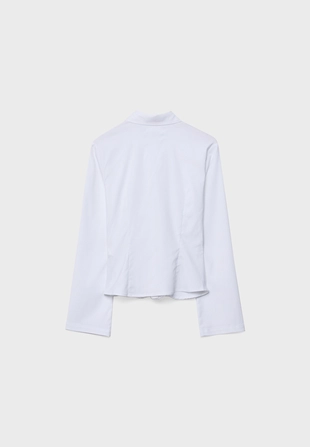 Однотонная рубашка со сборками- Заказать в России