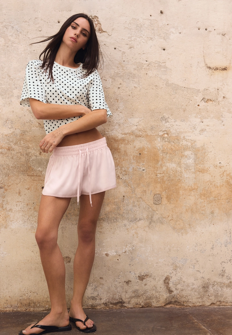 Мини-шорты из сатина