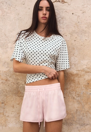 Мини-шорты из сатина- Заказать в России