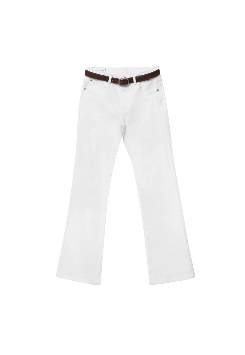 Расклешенные джинсы D68 с поясом