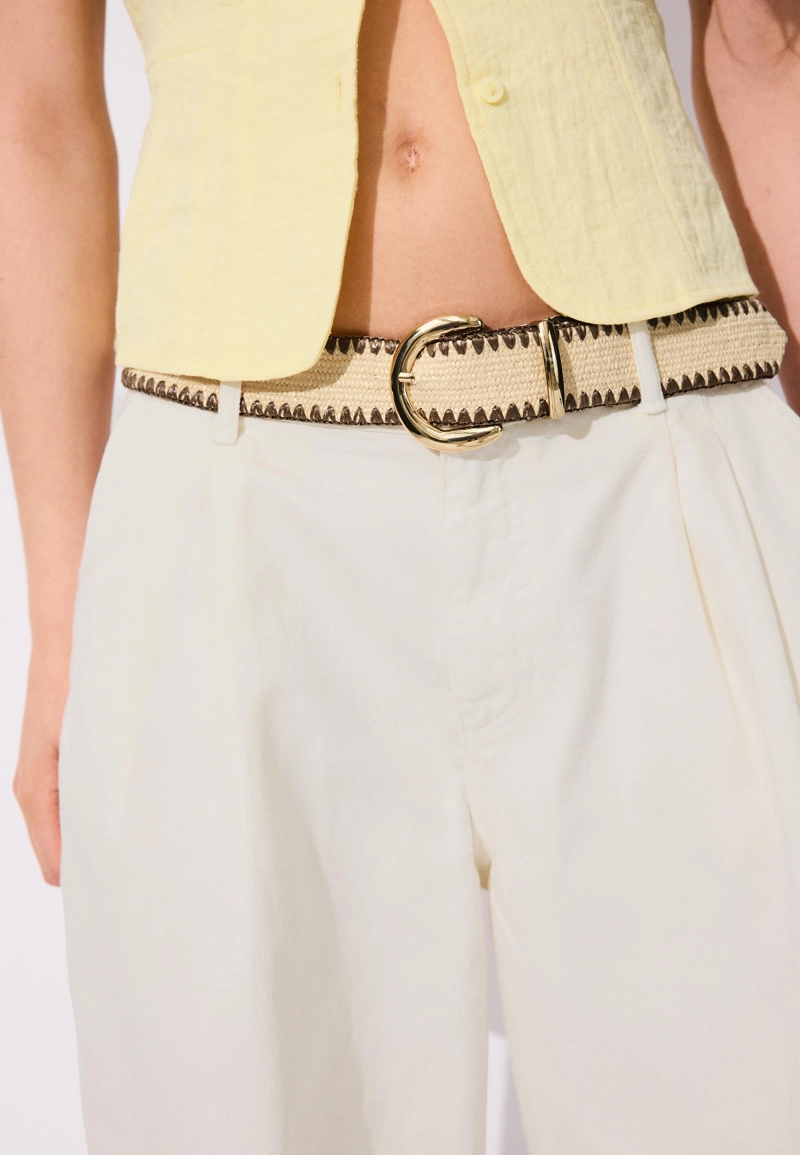 Ремень из рафии с отстрочкой