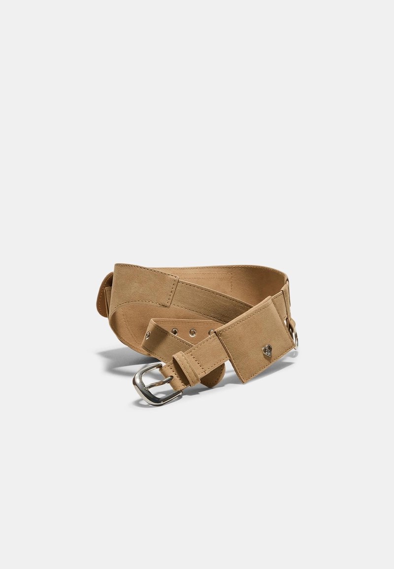 Ремень-поясная сумка из искусственной замши с заклепками