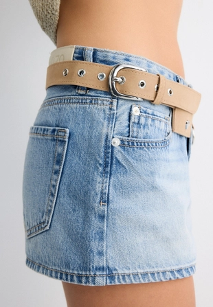 Ремень-поясная сумка из искусственной замши с заклепками- Заказать в России