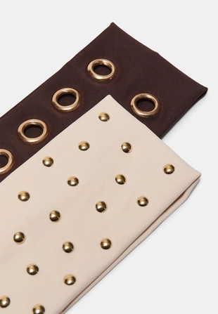 Набор из 2 резинок для волос с заклепками- Заказать в России