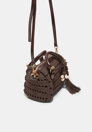 Круглая сумка-тоут крючком- Заказать в России