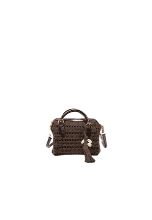 Круглая сумка-тоут крючком- Заказать в России