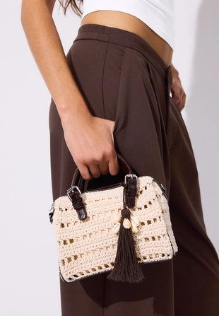 Круглая сумка-тоут крючком- Заказать в России