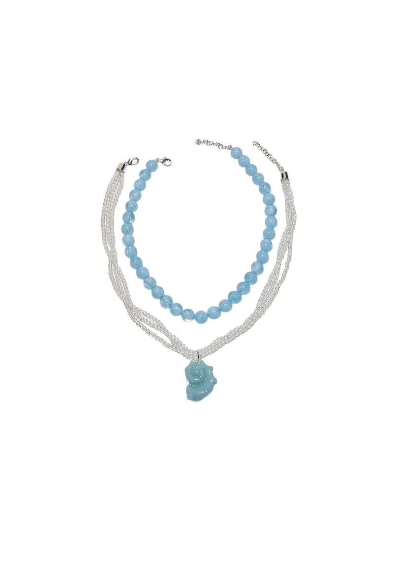 Набор из 2 ожерелий с бусинами и ракушками