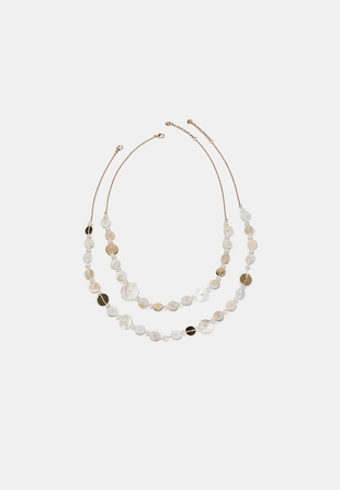 Длинное колье с пуговицами- Заказать в России