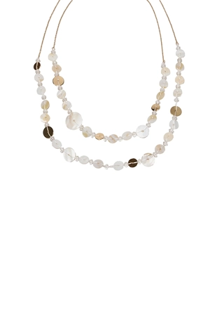 Длинное колье с пуговицами- Заказать в России