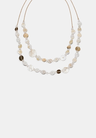 Длинное колье с пуговицами- Заказать в России