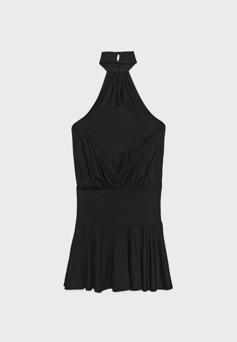 Платье с горловиной халтер