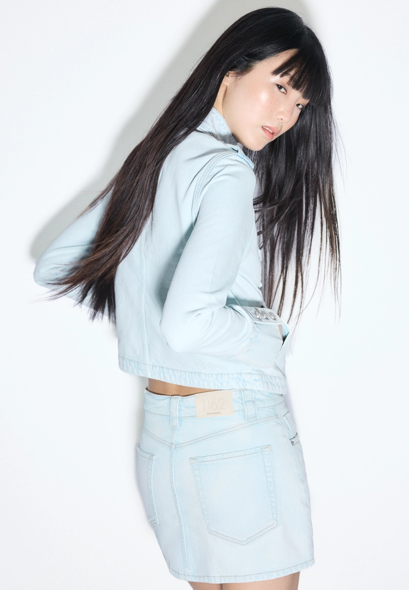 Джинсовая юбка-шорты D62