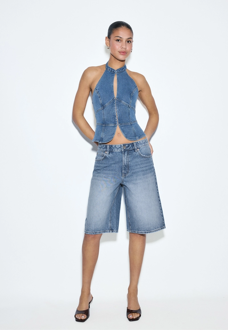 Шорты-бермуды baggy из денима