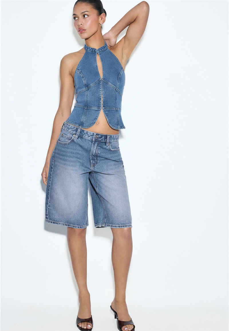 Шорты-бермуды baggy из денима