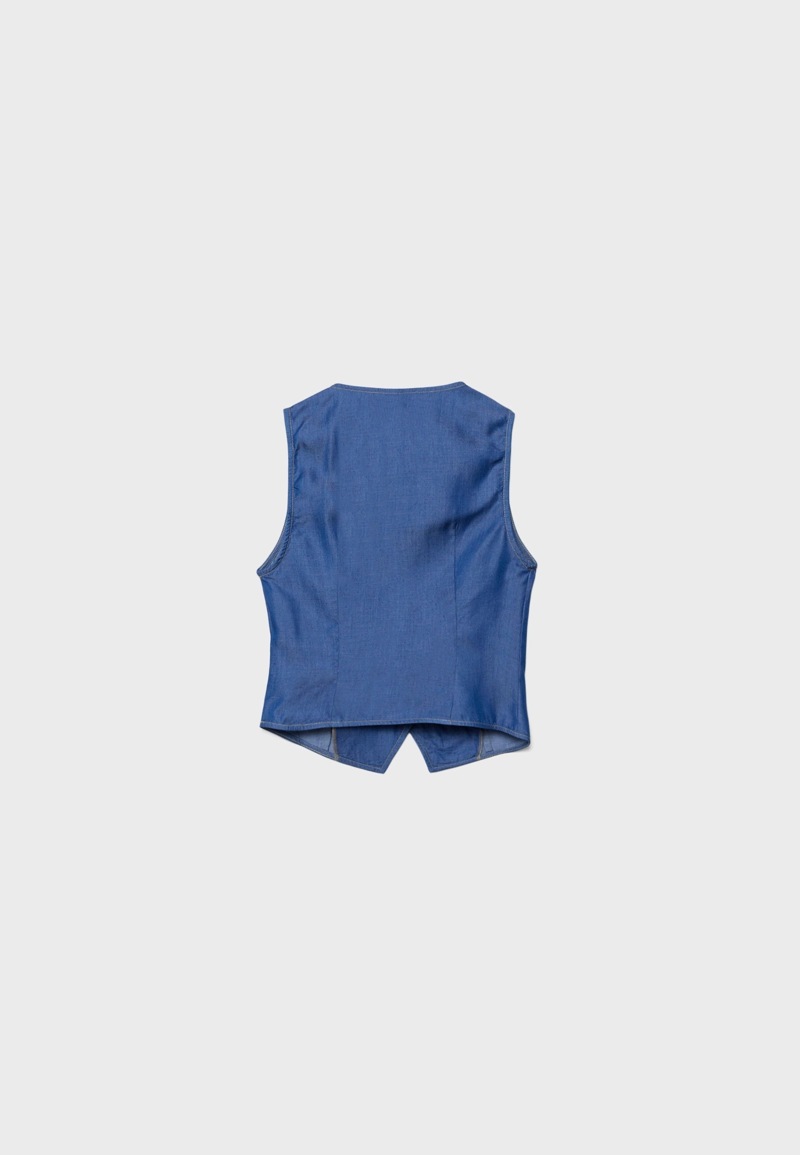 Джинсовый топ без рукавов с пуговицами