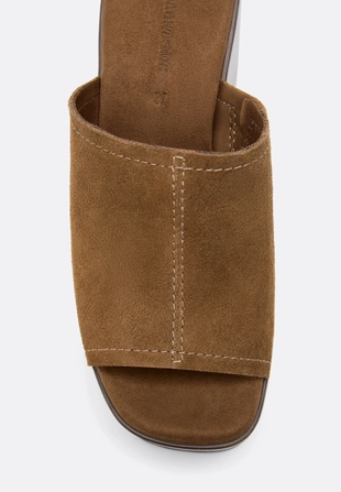 Open leather platform wedges- Заказать в России