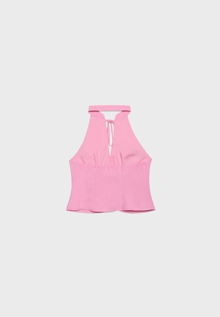 Топ ципао с горловиной халтер и пуговицами- Заказать в России