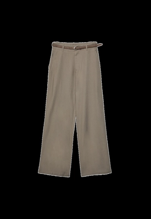 Прямые брюки под лен с ремнем- Заказать в России