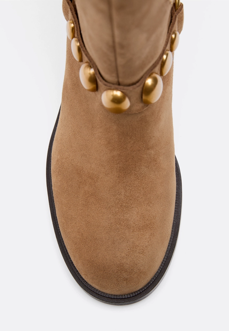 Байкерские ботинки из искусственной кожи на плоской подошве