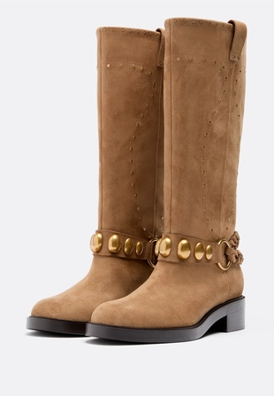 Байкерские ботинки из искусственной кожи на плоской подошве- Заказать в России