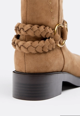 Байкерские ботинки из искусственной кожи на плоской подошве- Заказать в России