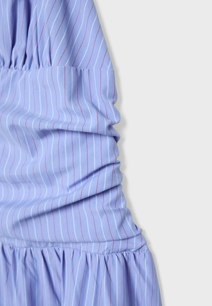 Платье миди с горловиной халтер из поплина- Заказать в России