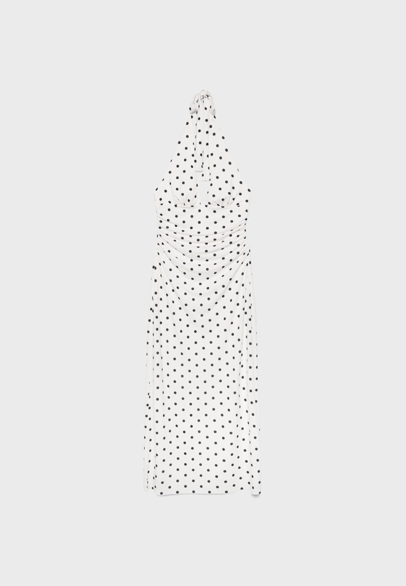 Платье миди халтер с открытой спиной