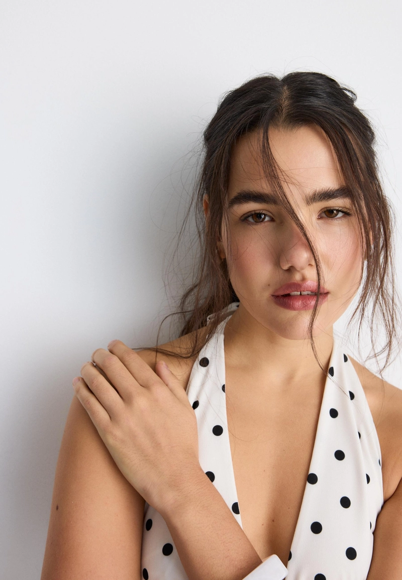 Платье миди халтер с открытой спиной