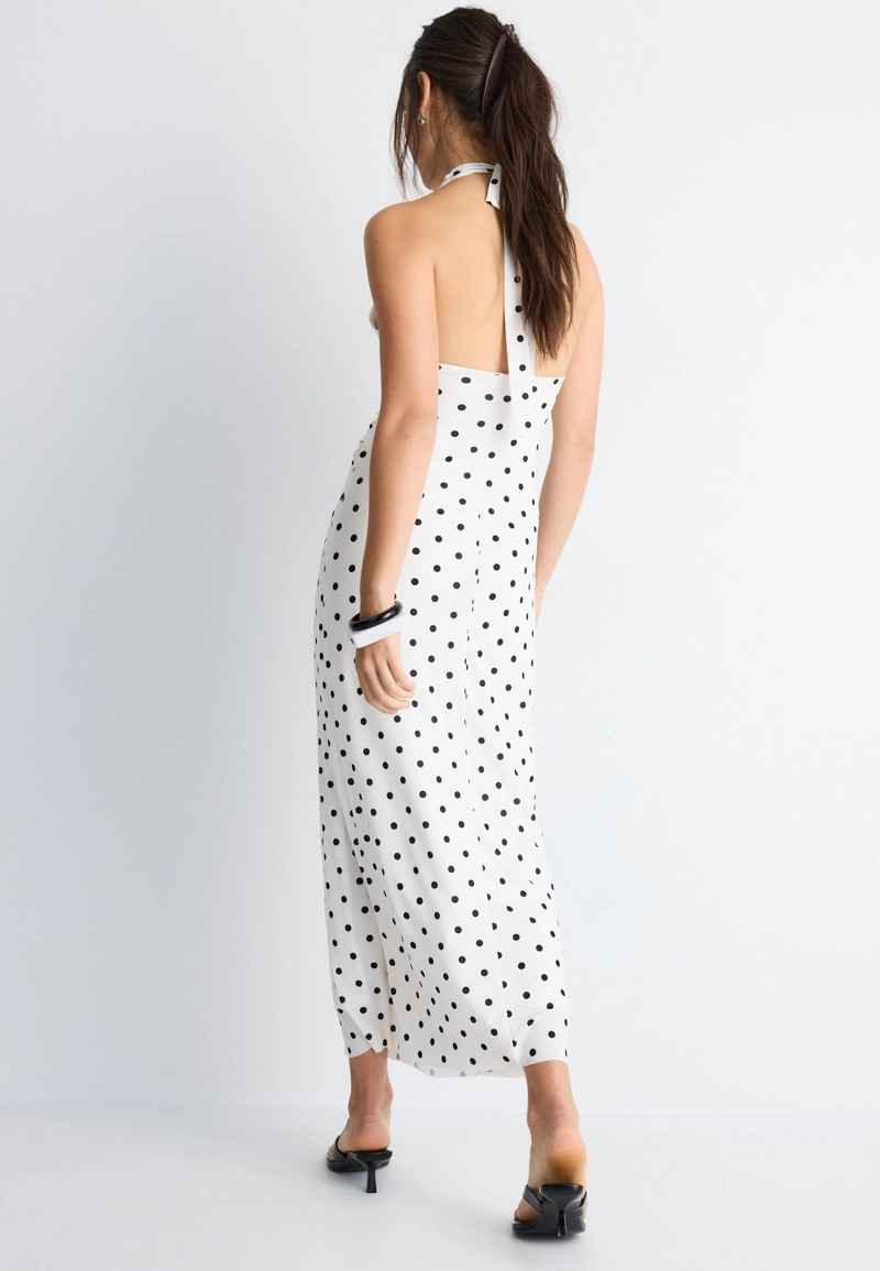 Платье миди халтер с открытой спиной