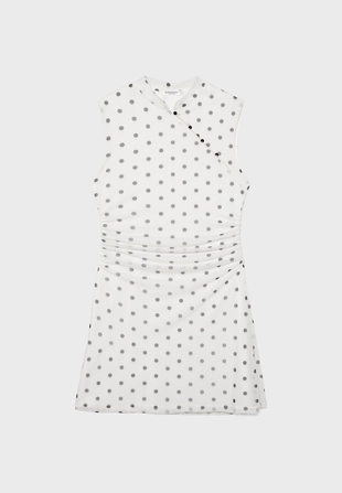 Короткое платье-ципао в горошек- Заказать в России