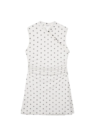 Короткое платье-ципао в горошек- Заказать в России