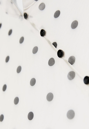 Короткое платье-ципао в горошек- Заказать в России