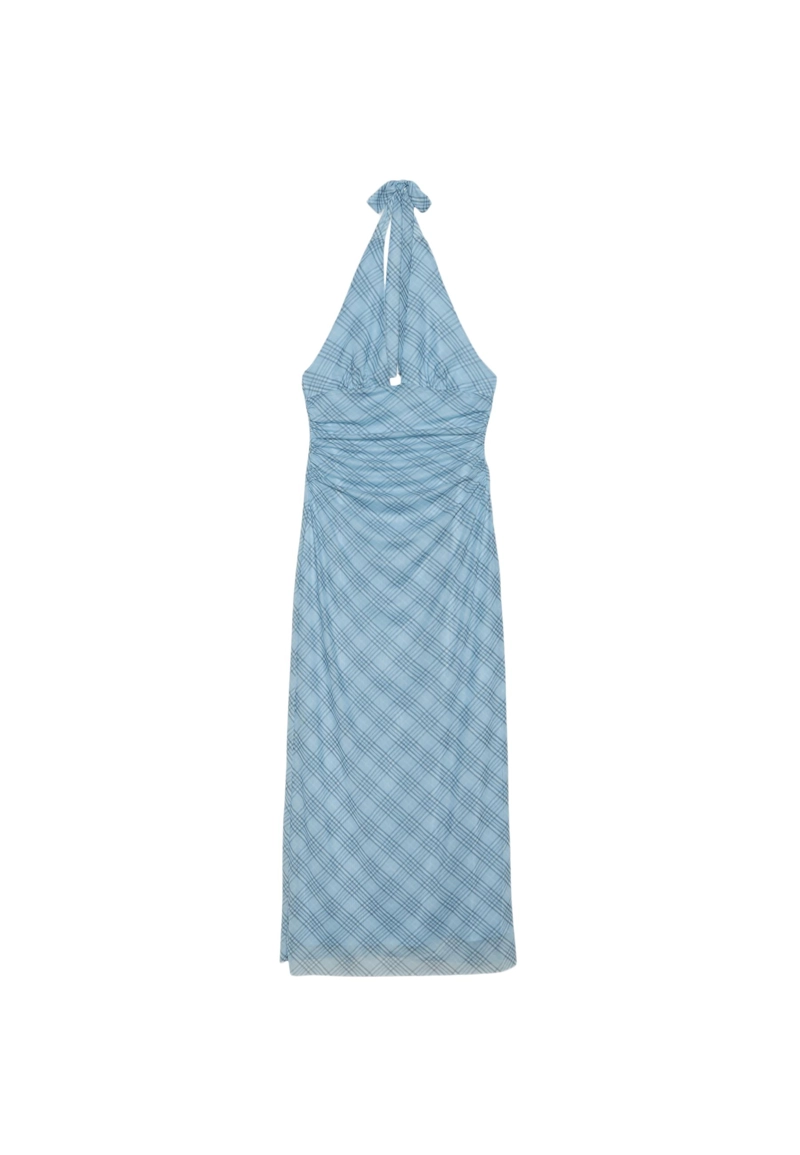 Платье миди халтер с открытой спиной