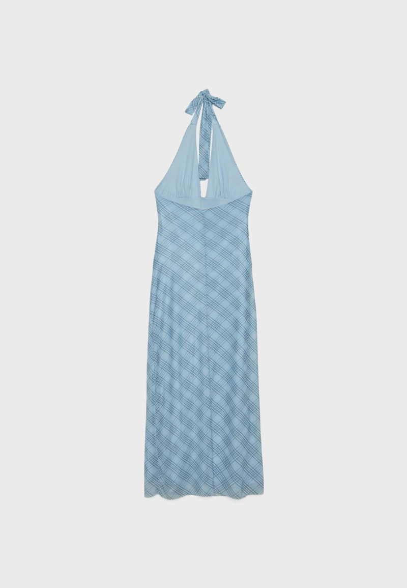 Платье миди халтер с открытой спиной