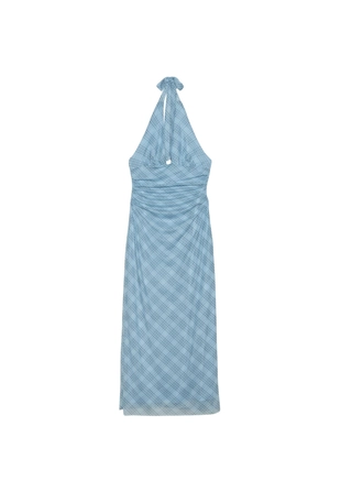 Платье миди халтер с открытой спиной- Заказать в России