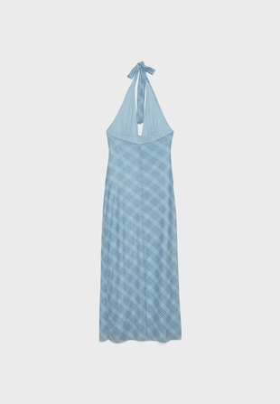 Платье миди халтер с открытой спиной- Заказать в России