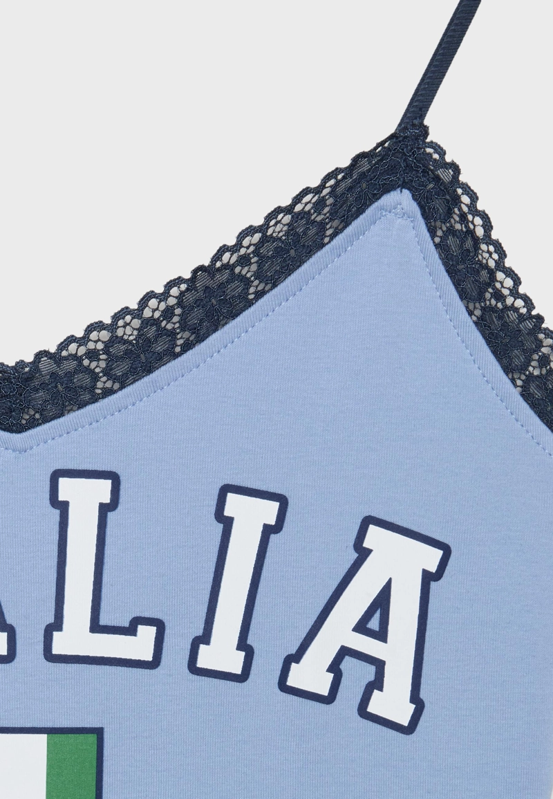 Топ на бретелях с кружевным принтом