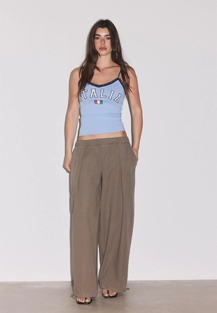 Топ на бретелях с кружевным принтом- Заказать в России